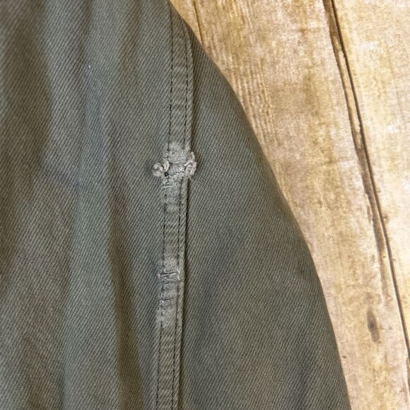 Levis Silvertab Denim Trucker Jacket Olive Drab Green Distressed Large - Picture 14 of 16